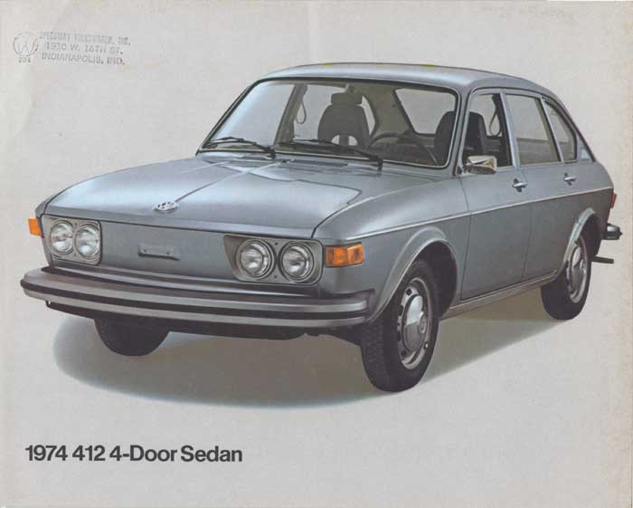 A flyer for the 1974 VW 412 4-door