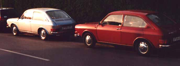 Rear view of a pair of 411s seen in Bad Camberg/Germany at the Veteranentreffen